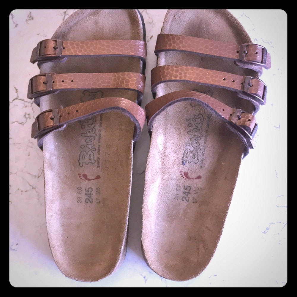 Gold/ bronze Birkenstocks